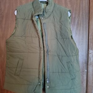 Women's Olive Green Quilted Vest